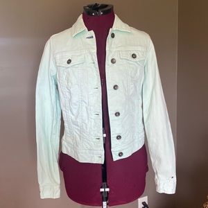 Tommy Hilfiger Jean Jacket in Light Mint Color (Size XS)